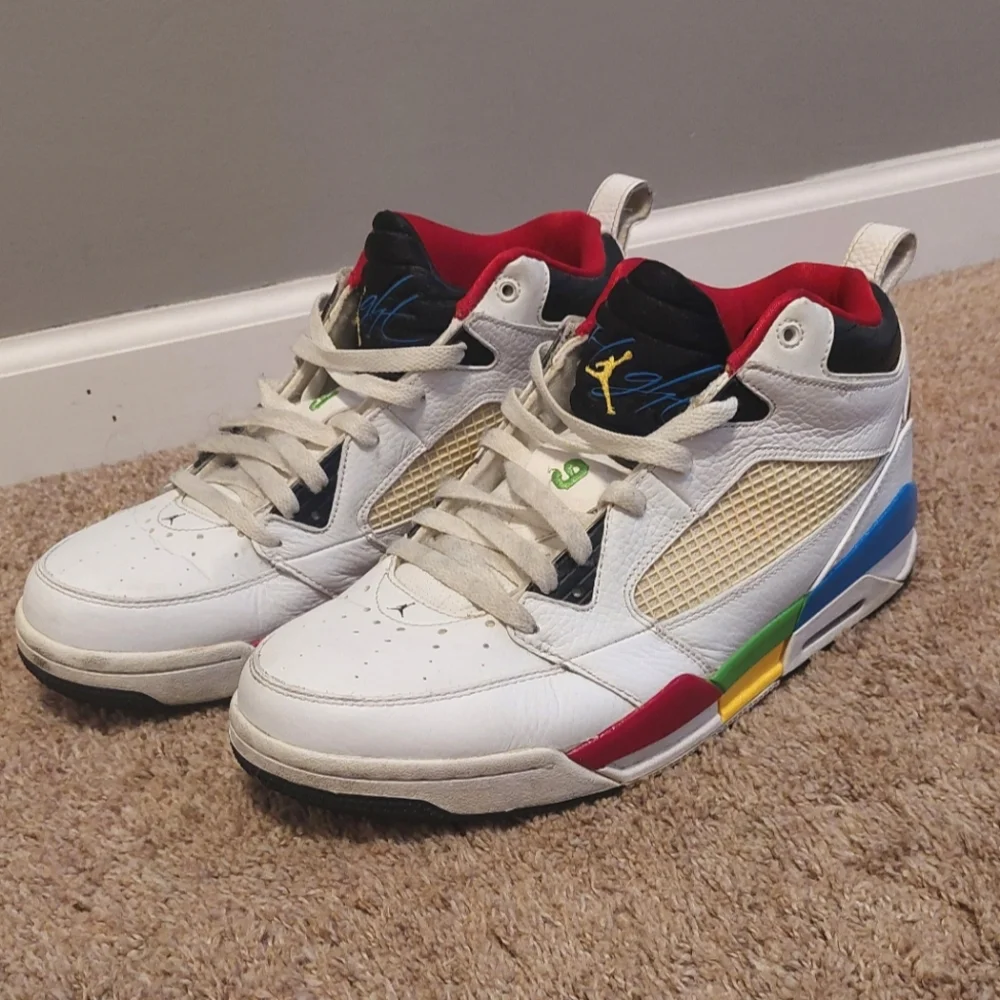 ❤️SALE! AIR JORDAN Flight 9 White, Red, Blue Sneakers